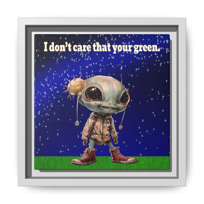 I don't care that your green - framed canvas art ('snoops' background)