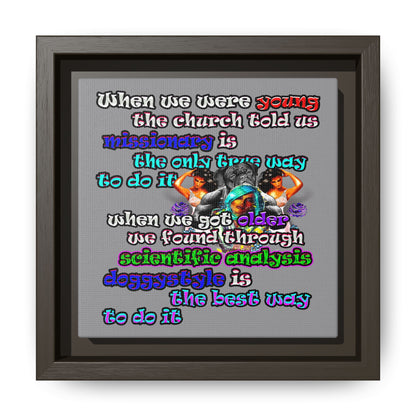 doggystyle - framed canvas art (grey)