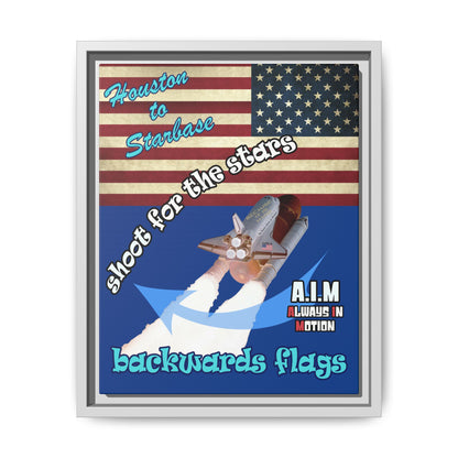 shoot for the stars - framed canvas art (dark blue)