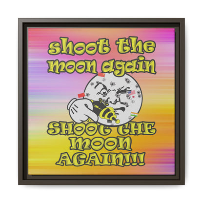 shoot the moon again - framed canvas art (color blur)