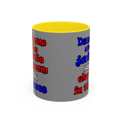 donkeys and elephants - Accent Mug (grey)