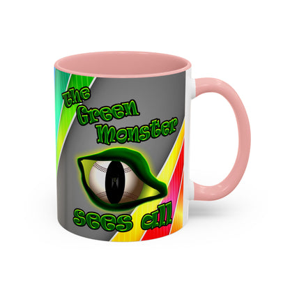 green monster - Accent Mug (rainbow split)