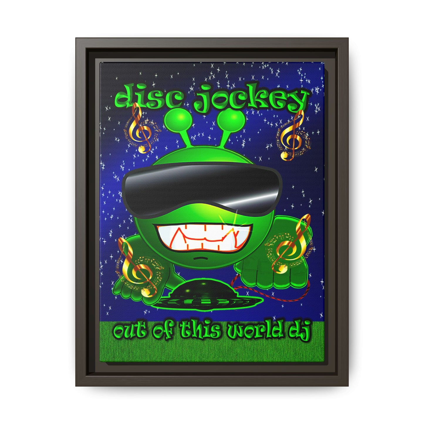 disc jockey - framed canvas art ('snoops' background)