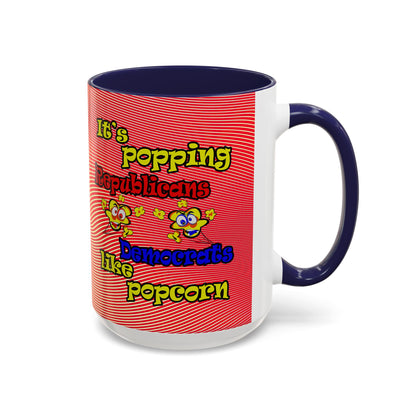 popping like popcorn - Accent Mug (yellow-orange wave)