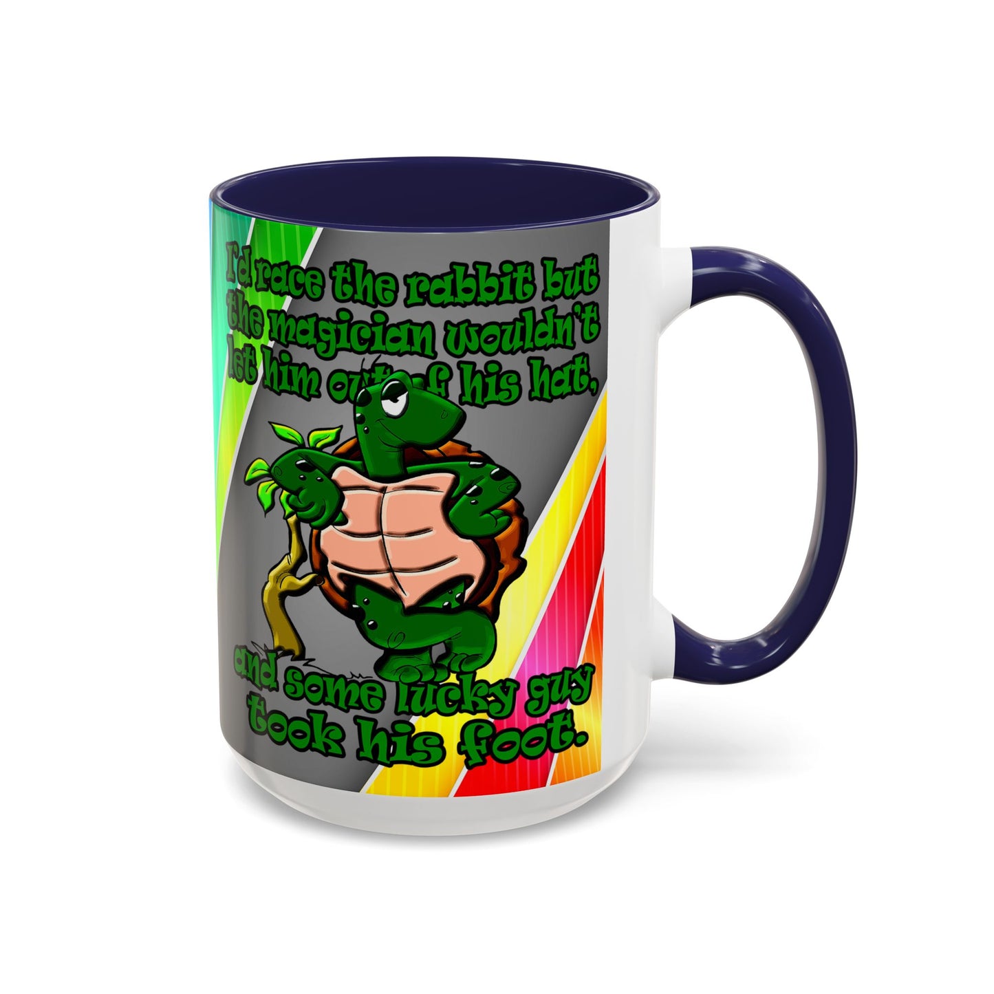 turtle race - Accent Mug (rainbow split)