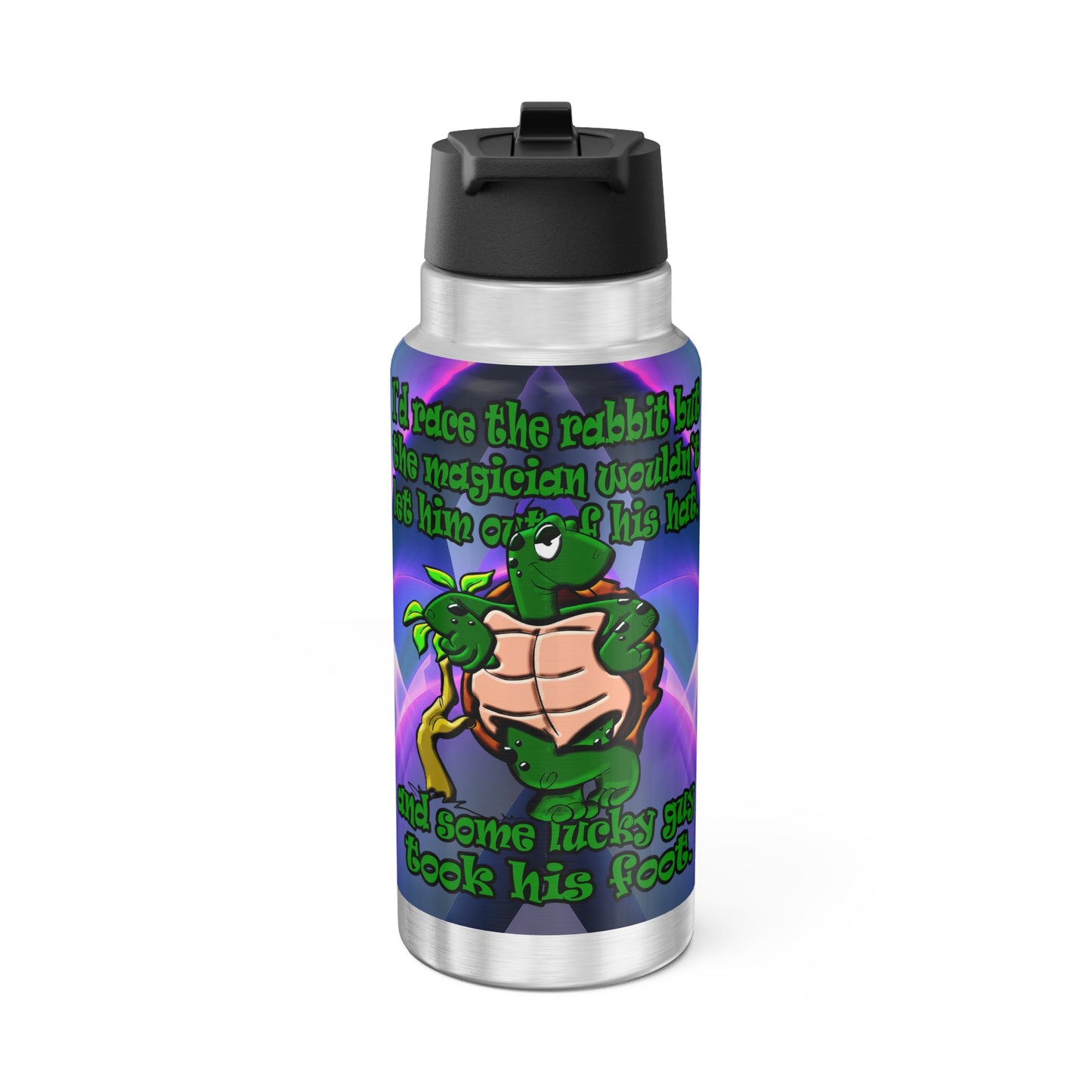 turtle race - Gator Tumbler, 32oz  (grey-pink wave)