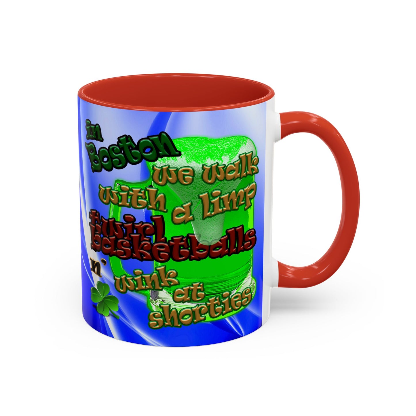 celtics logo - Accent Mug (blue-white wave)