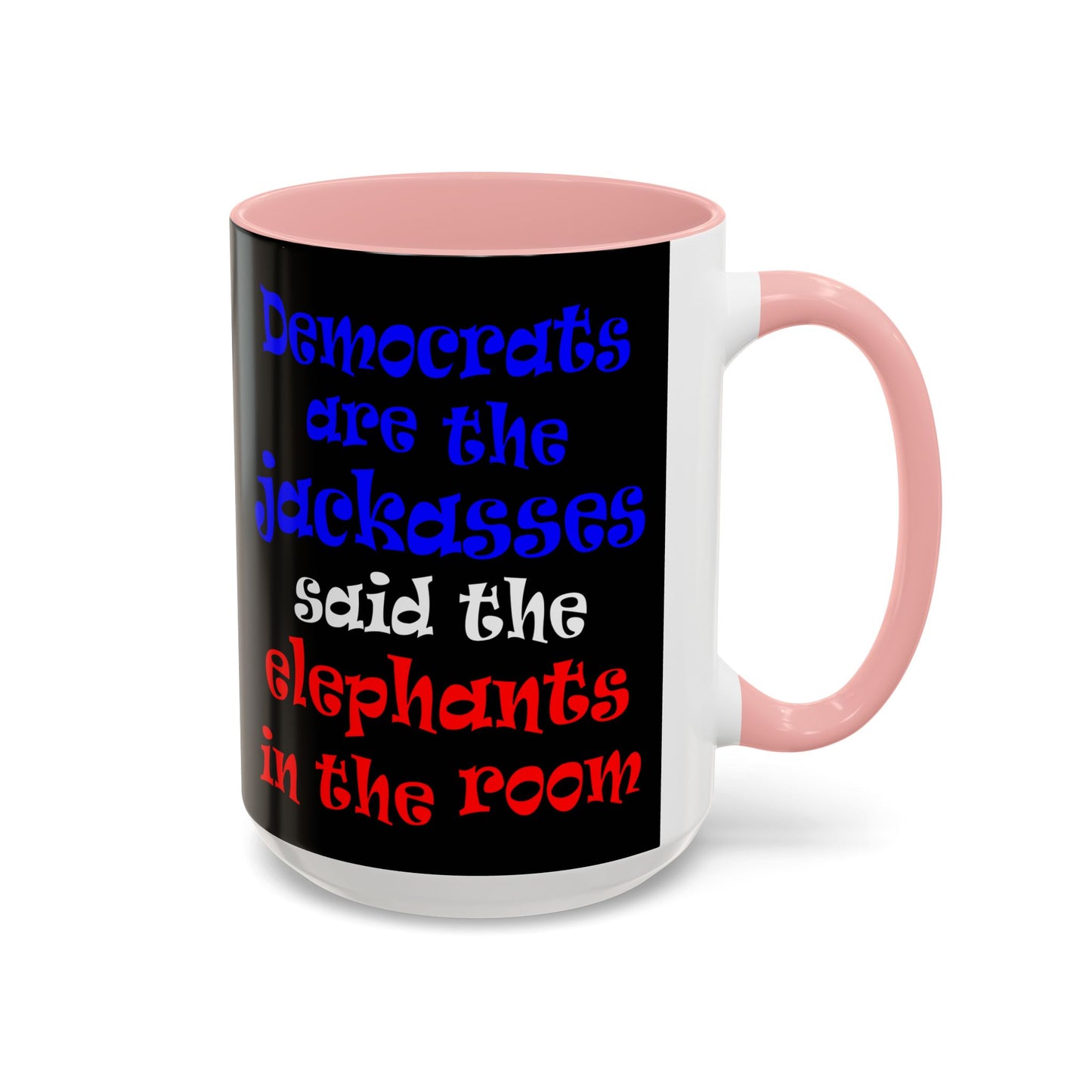 donkeys and elephants - Accent Mug (black)