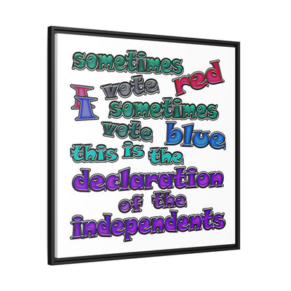 declaration of the independents - framed canvas art (white)