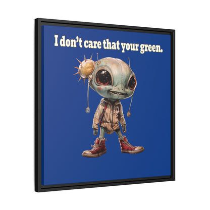 I don't care that your green - framed canvas art (dark blue)