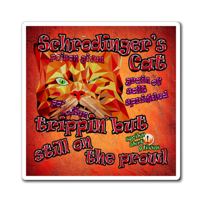 schrodinger's cat - Magnets - (burnt orange)