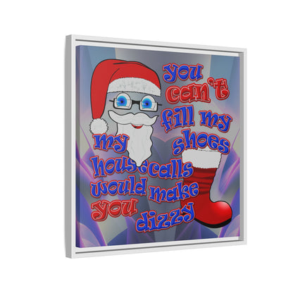 santa's shoes - framed canvas art (grey-pink wave)