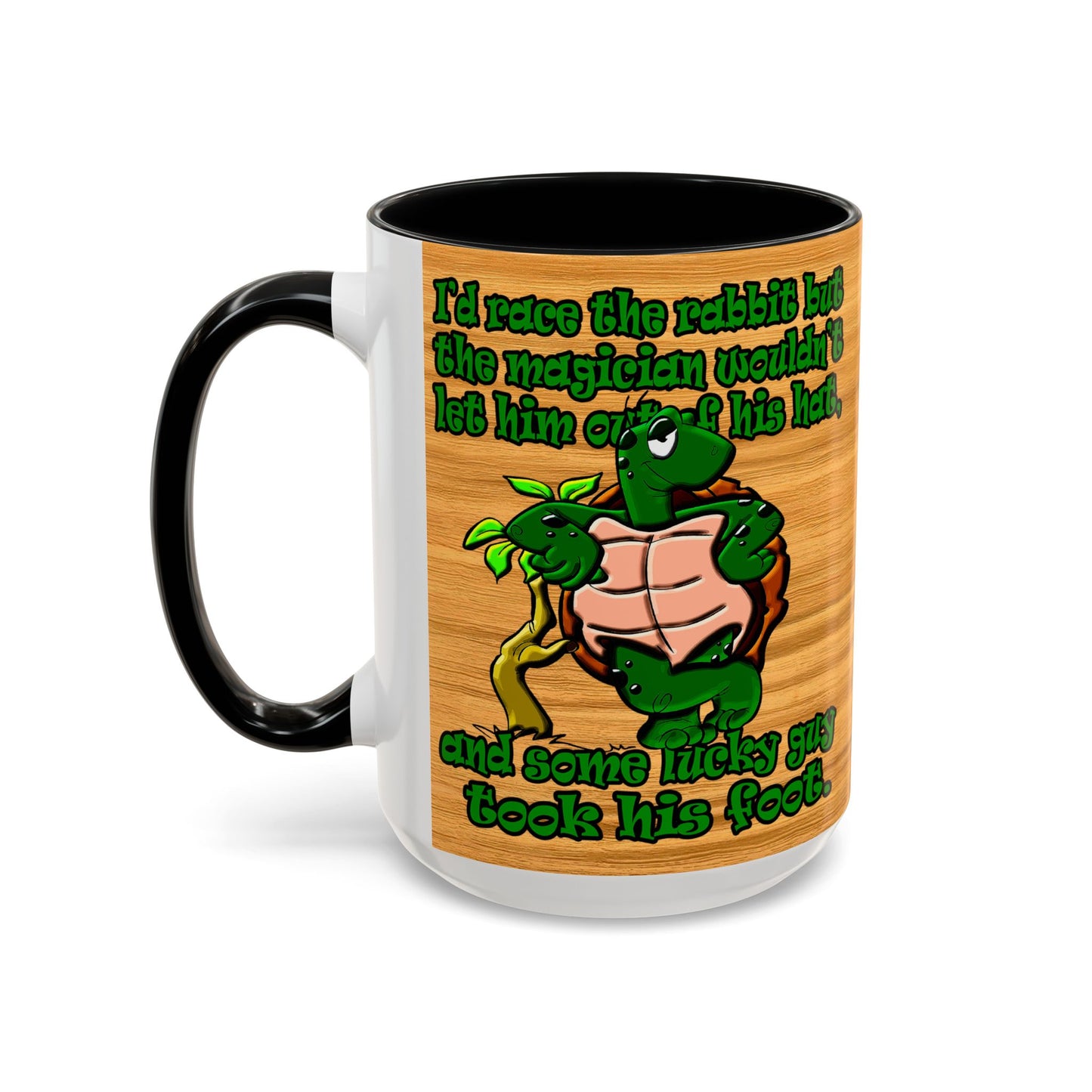 turtle race - Accent Mug (butterscotch wood finish)