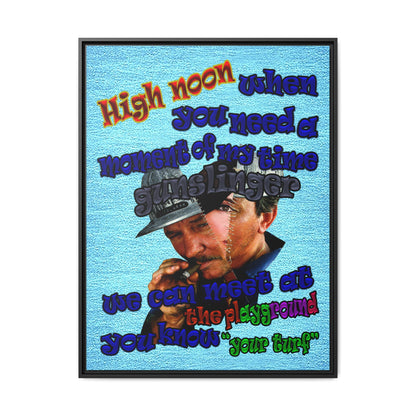 high noon - framed canvas art (faded blue)