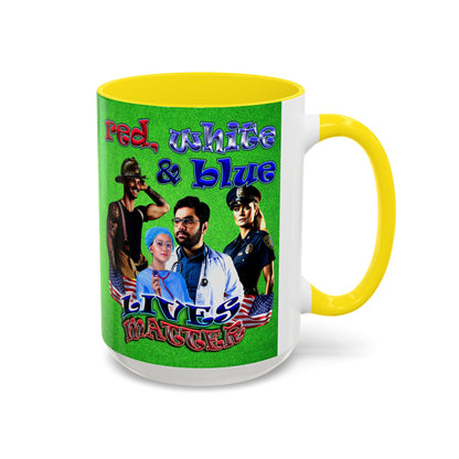 rw&b lives matter - Accent Mug (green turf)