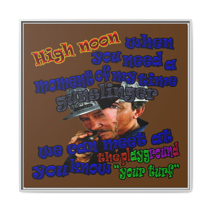 high noon - framed canvas art (brown)