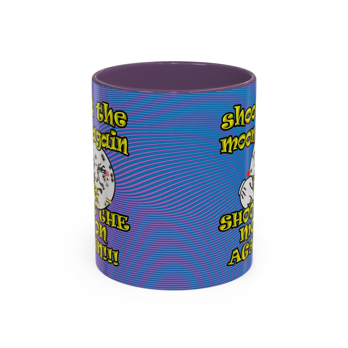 shoot the moon again - Accent Mug (light blue-purple wave)