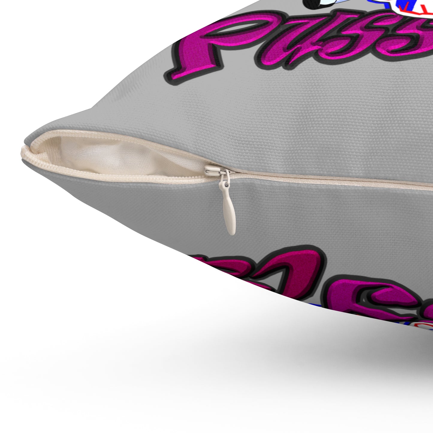 tag that - Spun Polyester Square Pillow - (light grey)