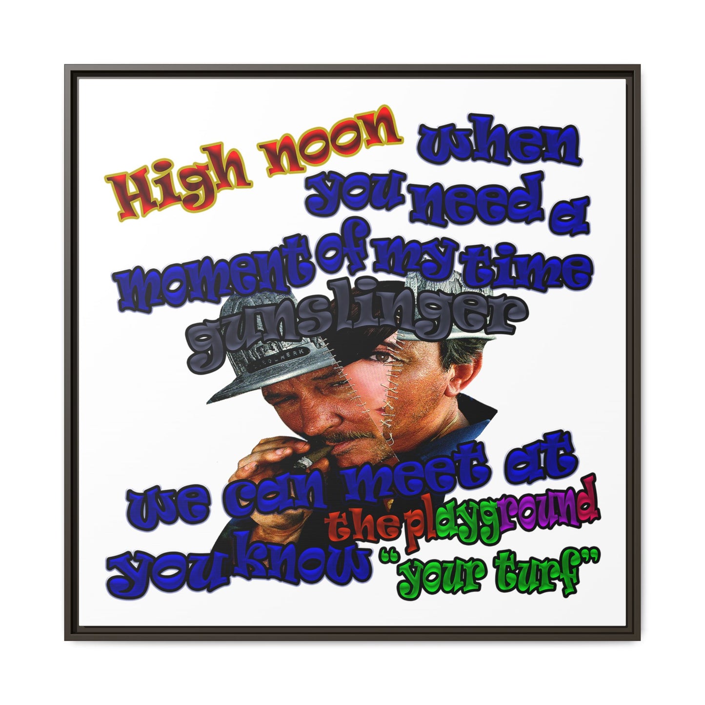 high noon - framed canvas art (white)