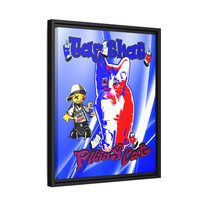 tag that - framed canvas art (blue-white wave)