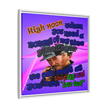 high noon - framed canvas art (purple-pink wave)