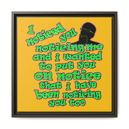 noticed you noticing - framed canvas art (yellow)