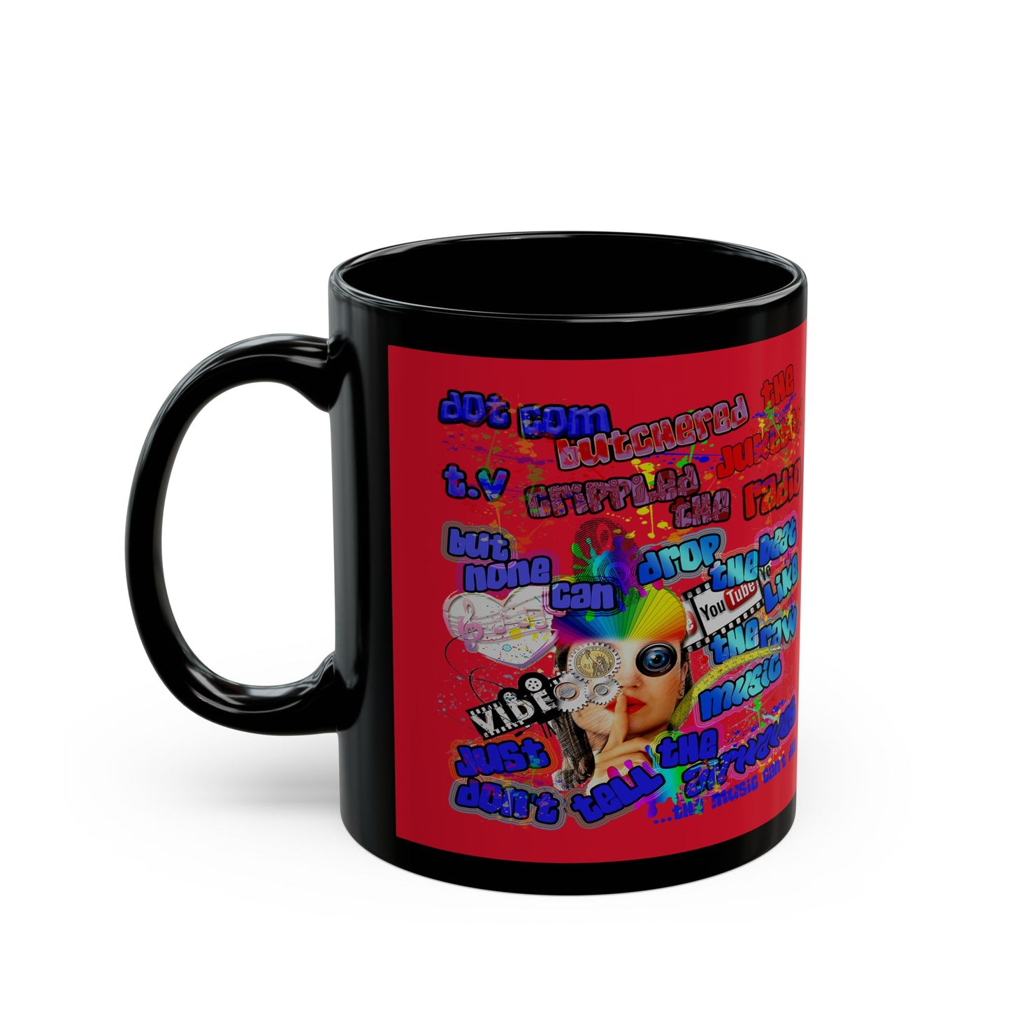 drop the beat - Black Mug (dark red)