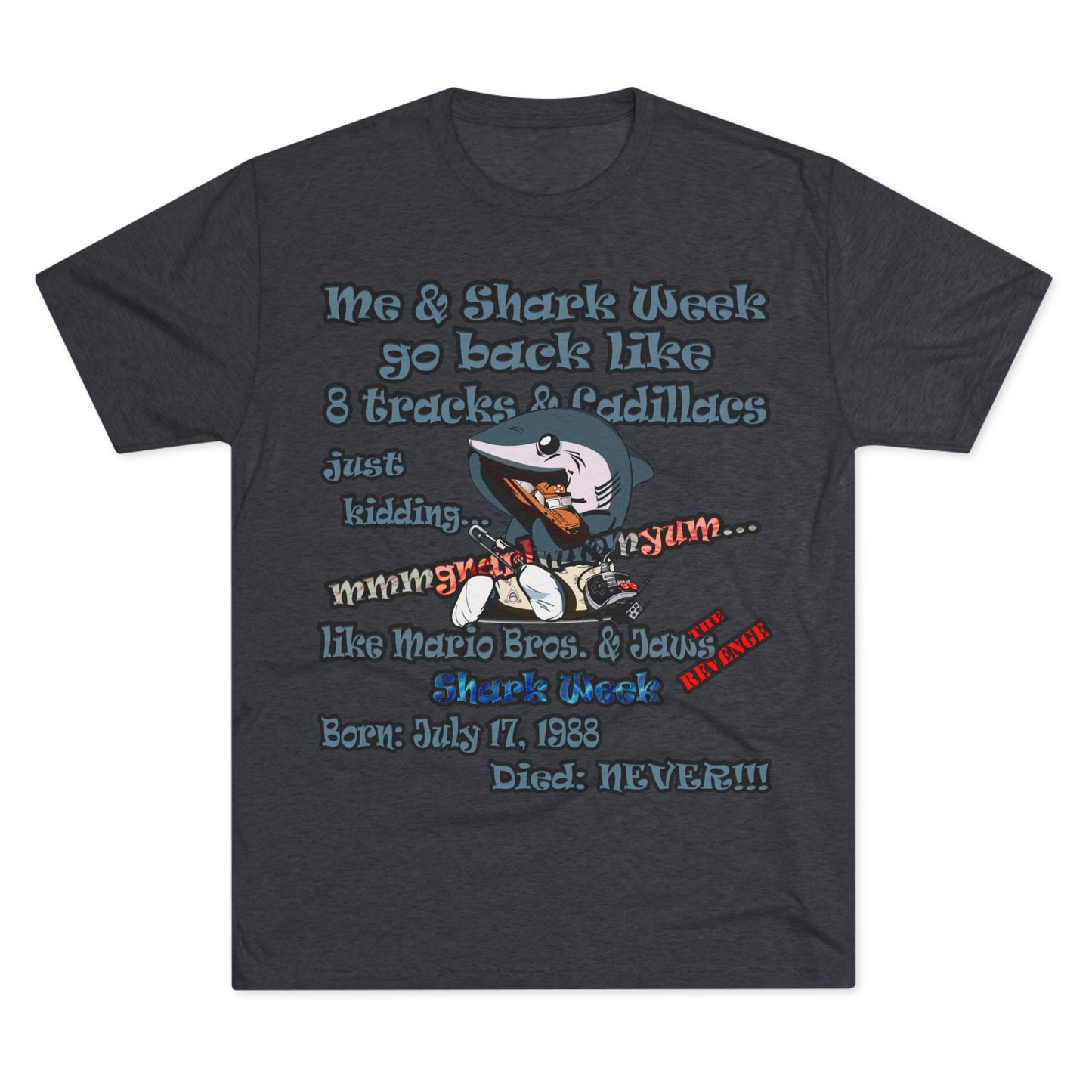shark week - Unisex Tri-Blend Crew Tee