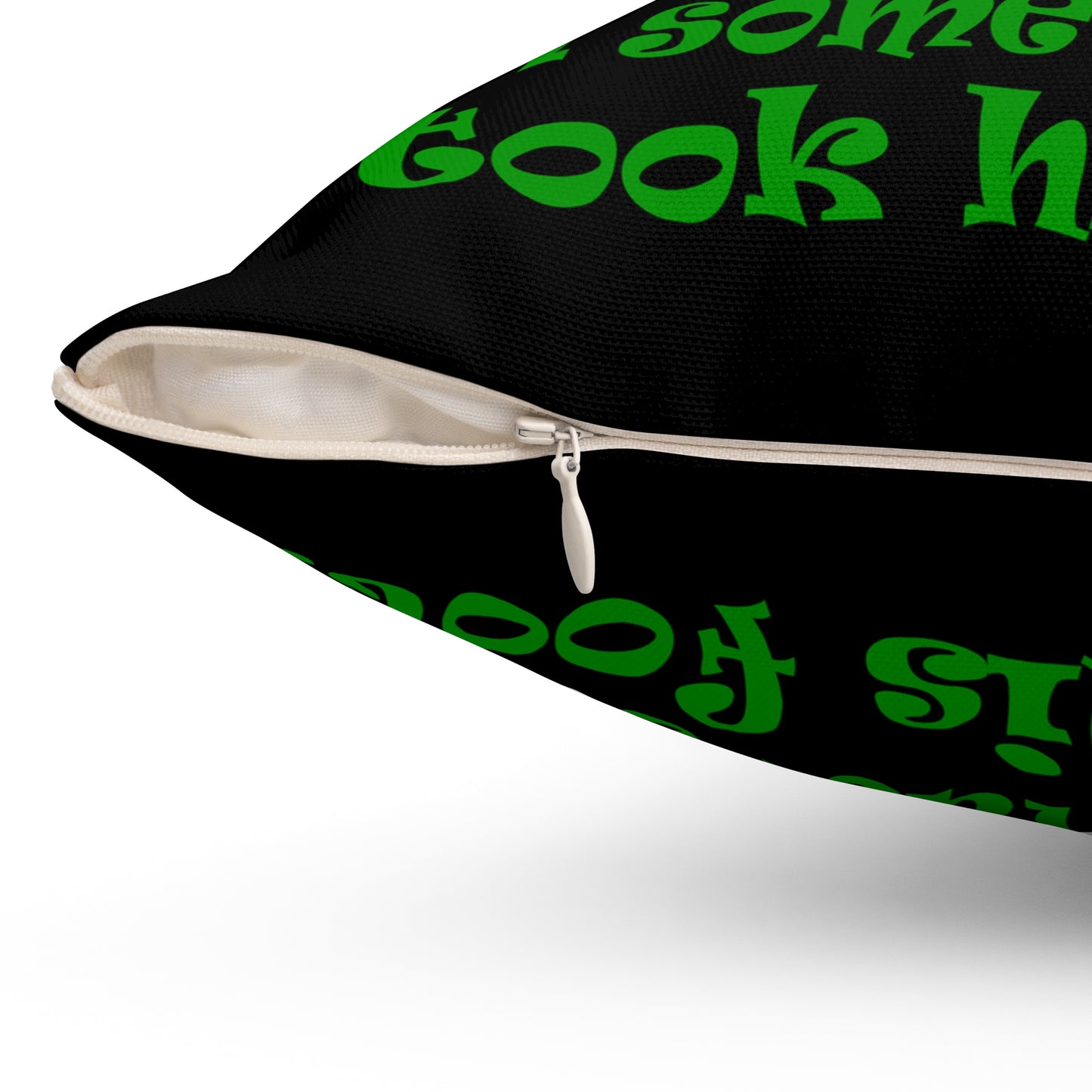 turtle race - Spun Polyester Square Pillow - (black)