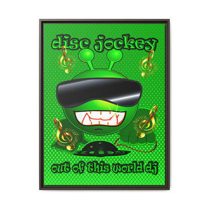 disc jockey - framed canvas art (logo green)