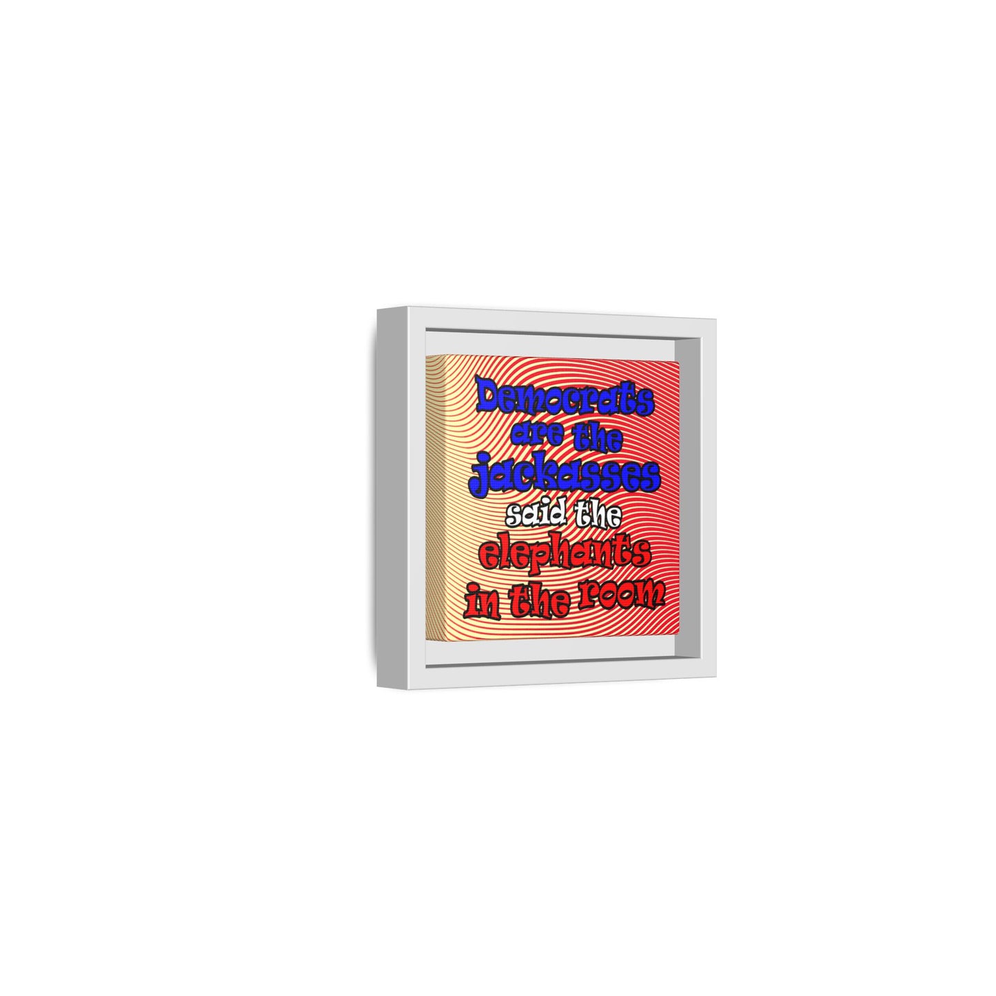 donkeys and elephants - framed canvas art (yellow-orange wave)