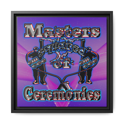 em cee squared - framed canvas art (purple-pink wave)