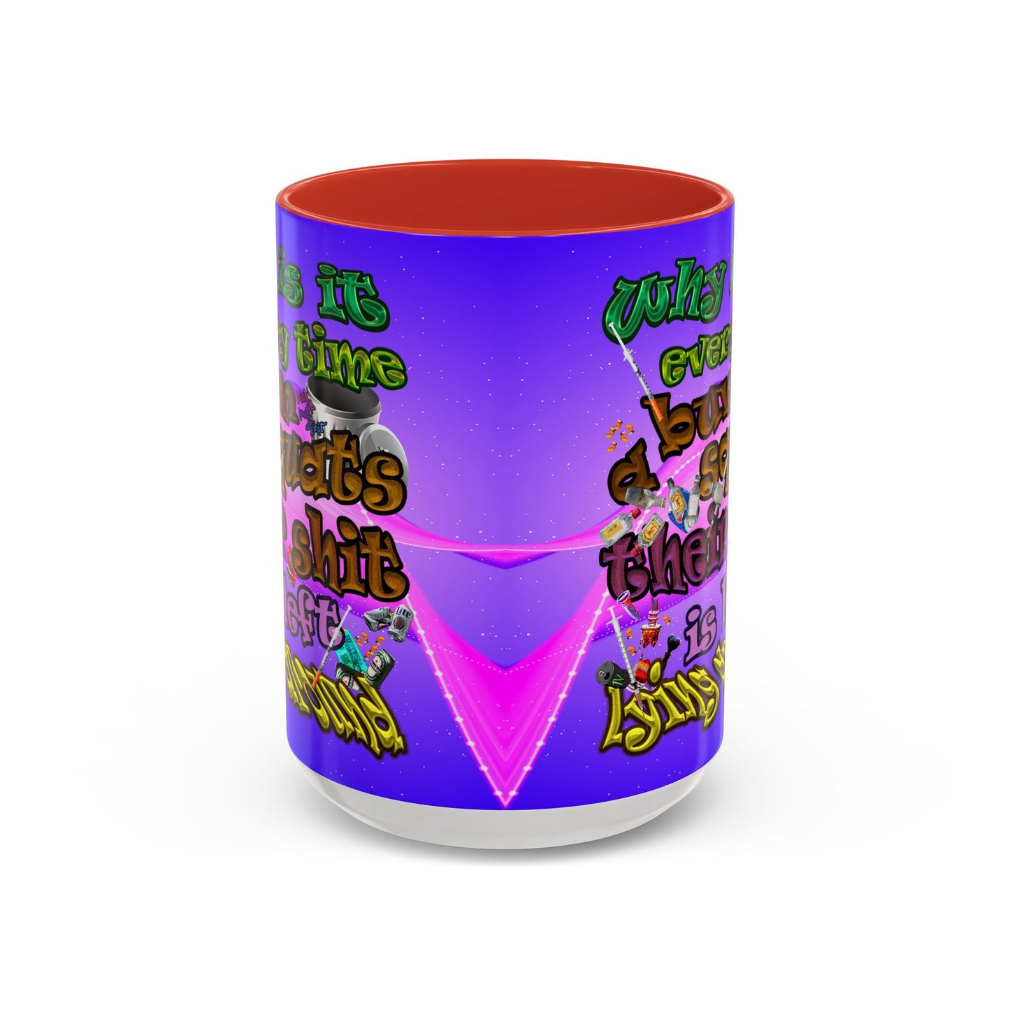 the bum's shit - Accent Mug (purple-pink wave)