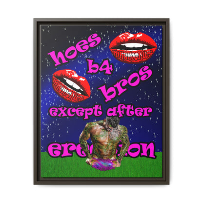 hoes b4 bros - framed canvas art ('snoops' background)