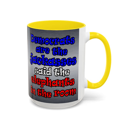 donkeys and elephants - Accent Mug (brushed nickel)