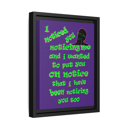 noticed you noticing - framed canvas art (purple)