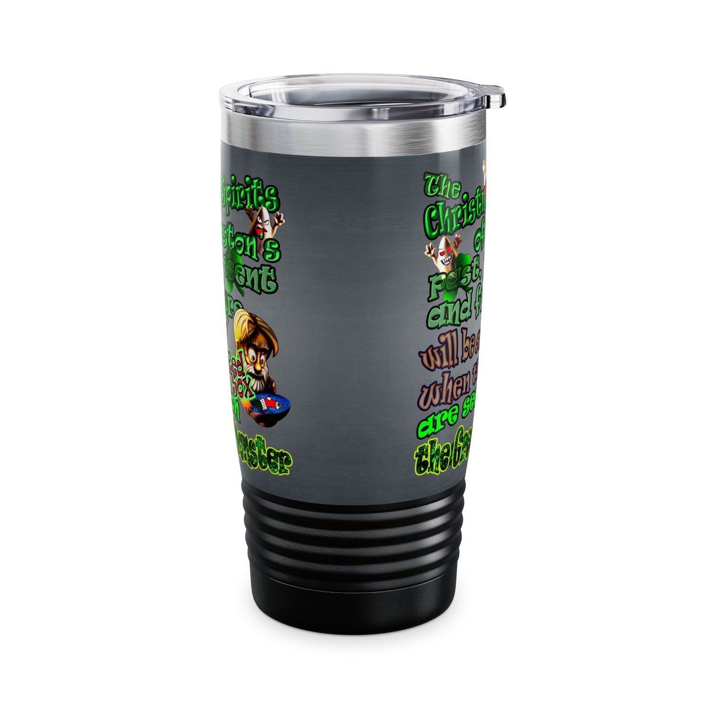 christmas spirits of boston - Ringneck Tumbler, 20oz (grey-light grey)