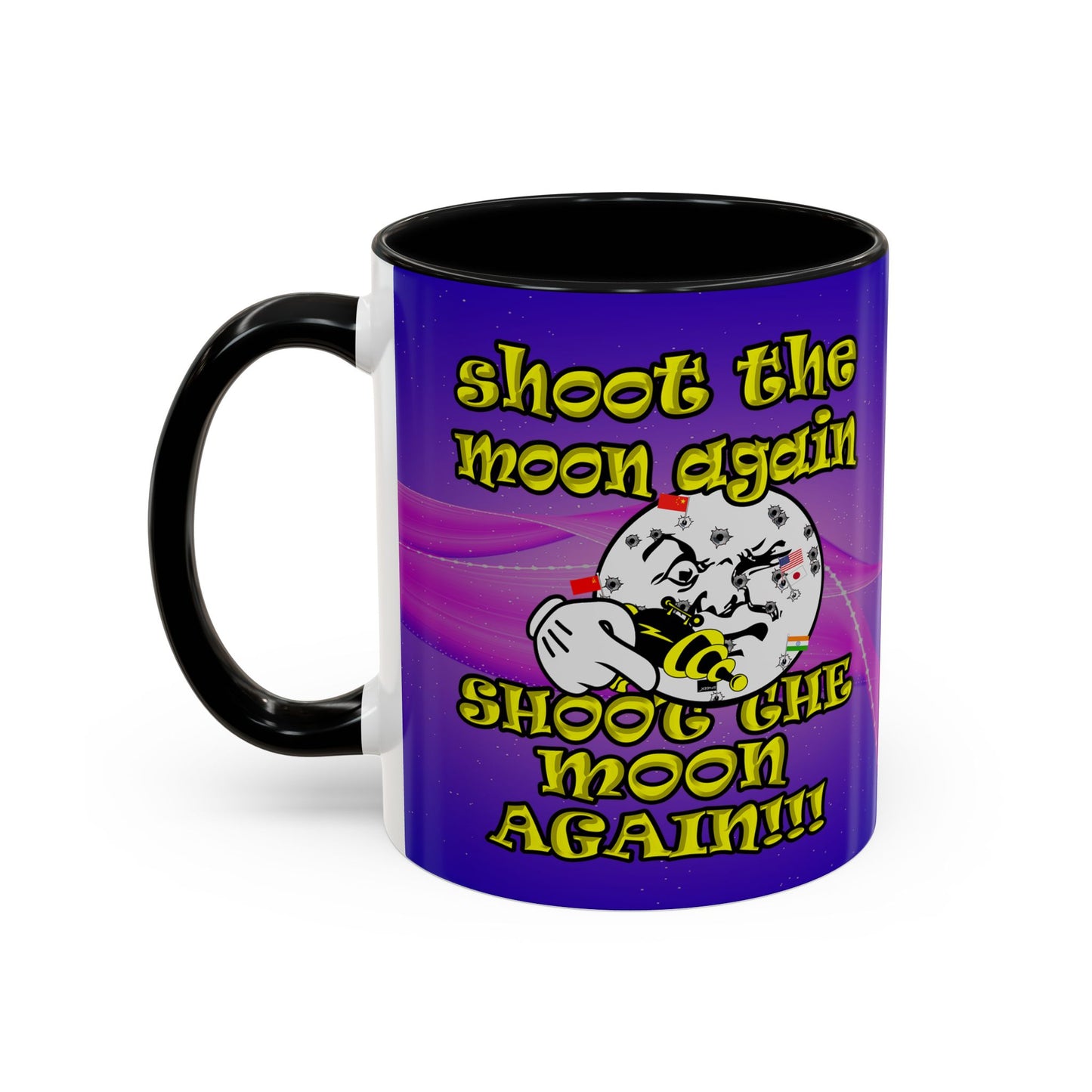 shoot the moon again - Accent Mug (purple-pink wave)