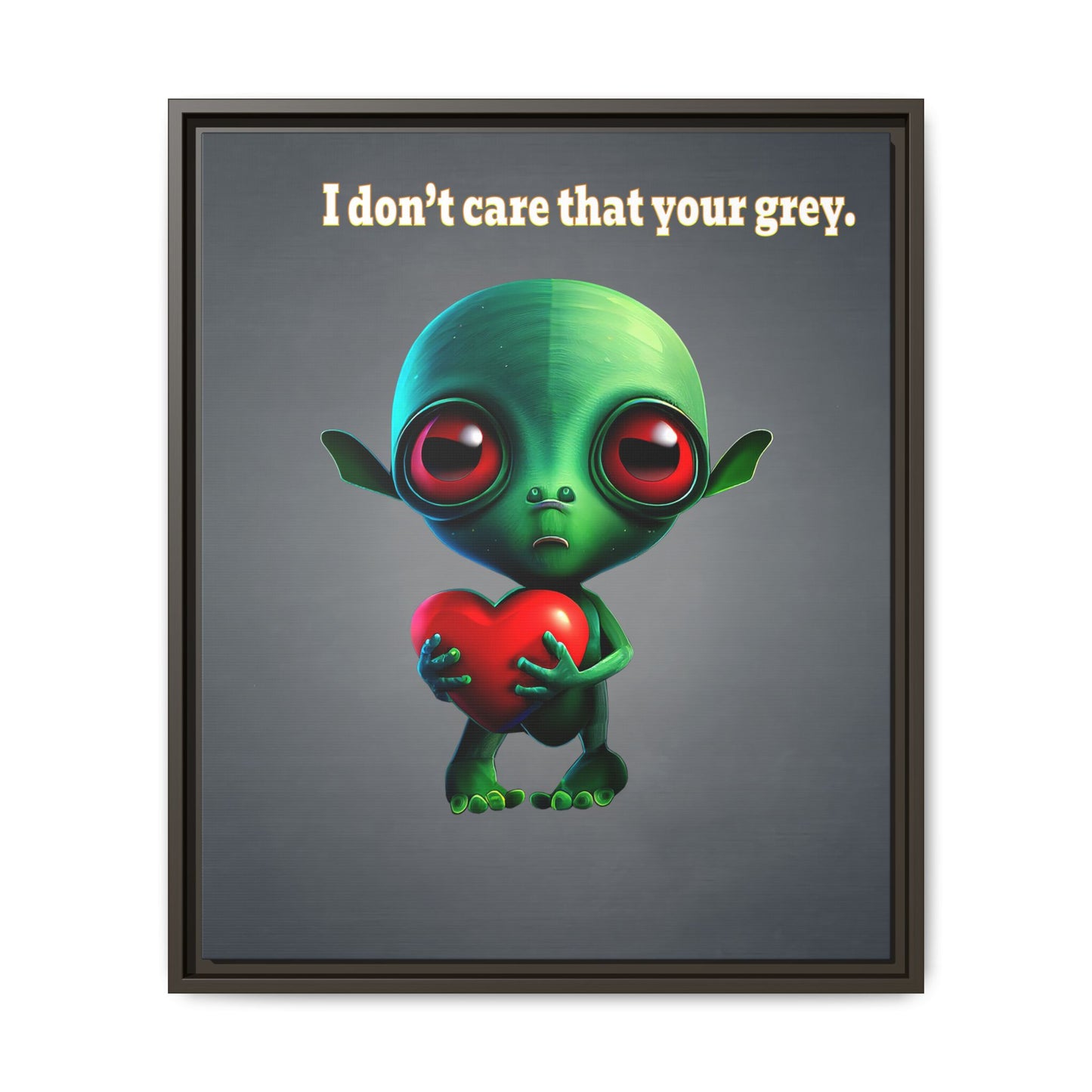 I don't care that your grey - framed canvas art (grey-light grey)