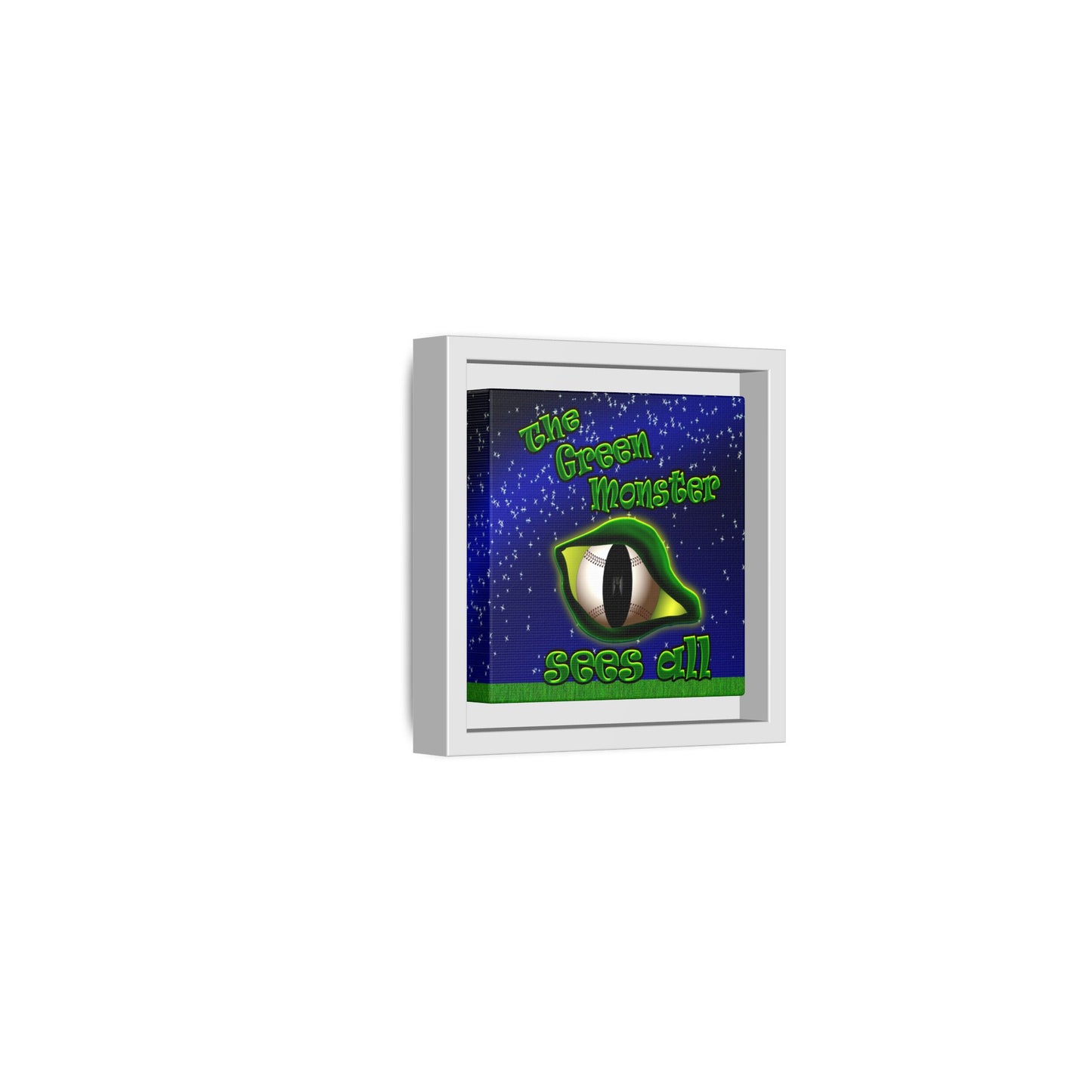 green monster - framed canvas art ('snoops' background)