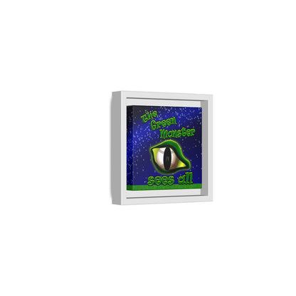 green monster - framed canvas art ('snoops' background)
