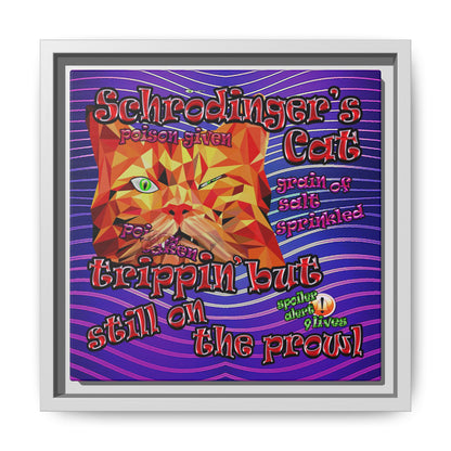 schrodinger's cat - framed canvas art (purple wave)