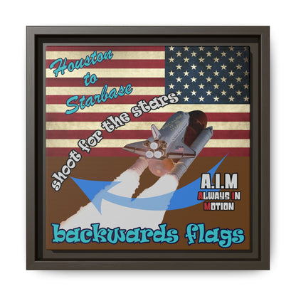 shoot for the stars - framed canvas art (brown)