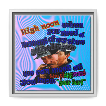 high noon - framed canvas art (light blue-purple wave)