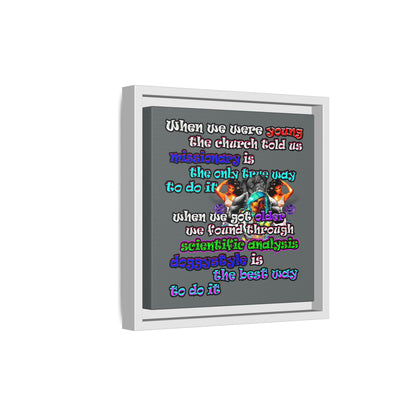 doggystyle - framed canvas art (dark grey)