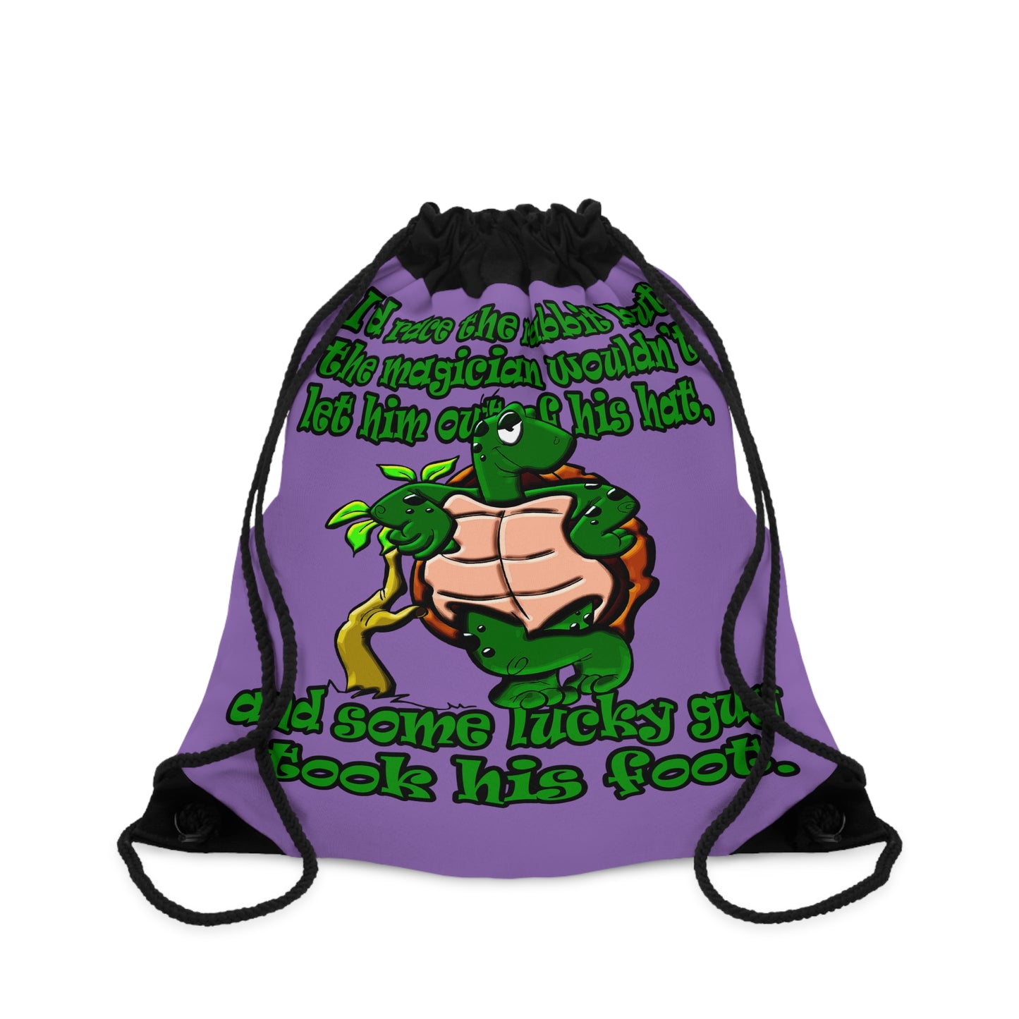 turtle race - Drawstring Bag (light purple)
