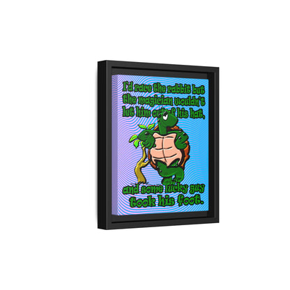 turtle race - framed canvas art (light blue-purple wave)