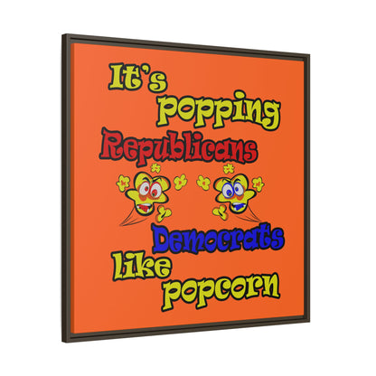 popping like popcorn - framed canvas art (orange)