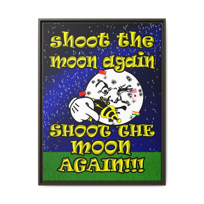 shoot the moon again - framed canvas art ('snoops' background)