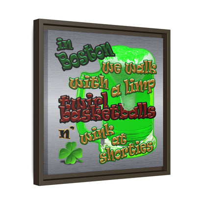 celtics logo - framed canvas art (brushed nickel)